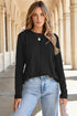 Exposed Seam Crew Neck Relaxed Pullover Long Sleeve Top